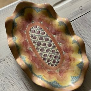 Mackenzie Childs hand painted dish